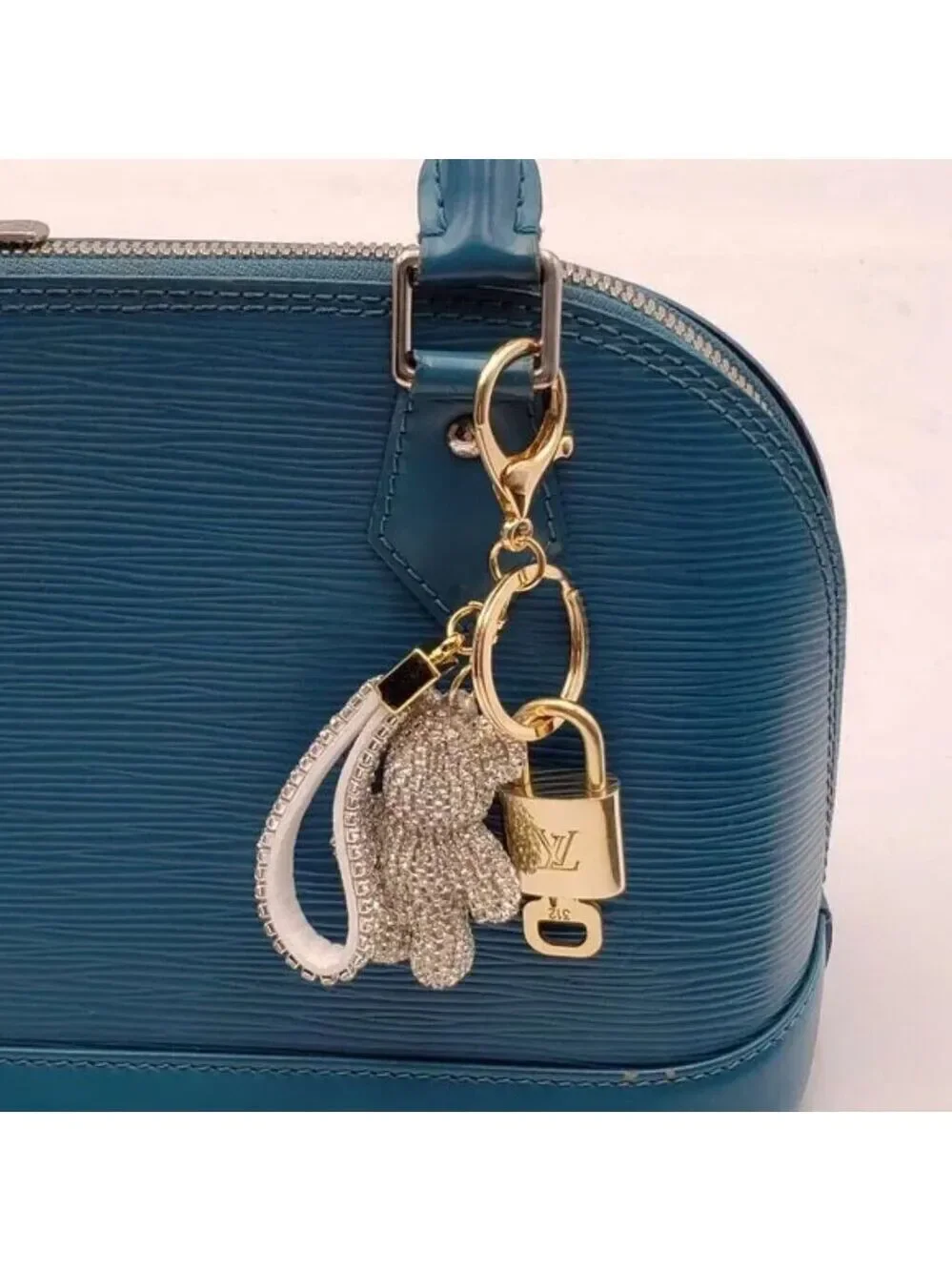 Louis Vuitton Gold Padlock Key 🔒 Authentic LV Charm + Unbranded Keychain